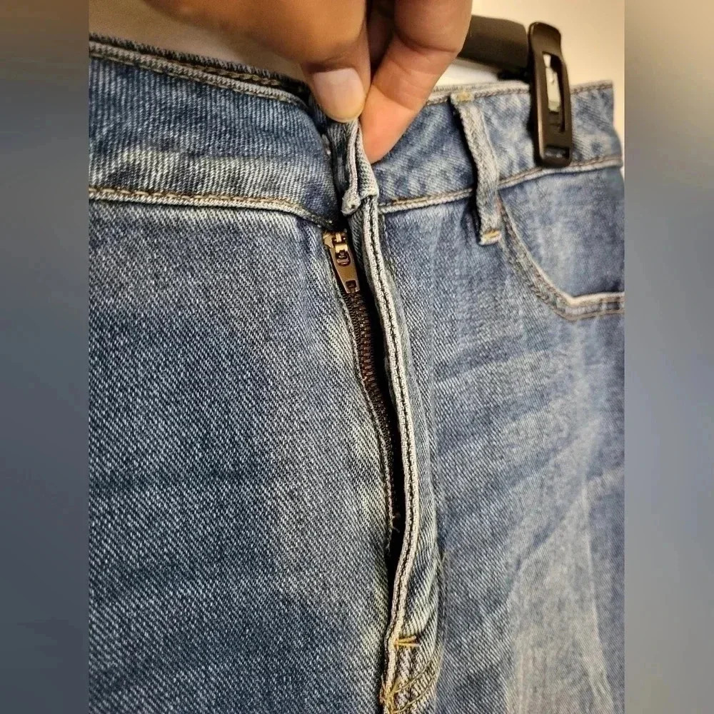Pacsun Raw Hem Blue Denim Jean Mini Skirt(27) - Picture 5 of 8